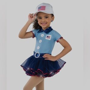 “Postman” Blue and White dance Costume by A Wish Come True. Hat not included.